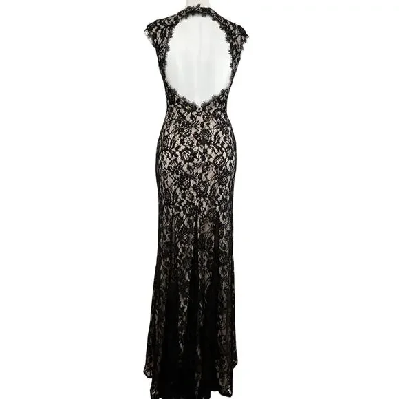 aidan mattox dress black Aidan Mattox Womens Embroidered Sequined Cocktail Dress Twilight